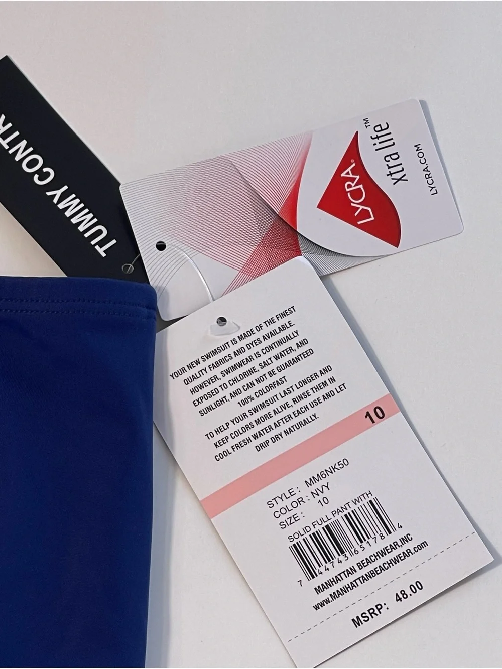 Maxine of Hollywood Women’s Blue High Waist Swim Bottoms Size 10 NWT